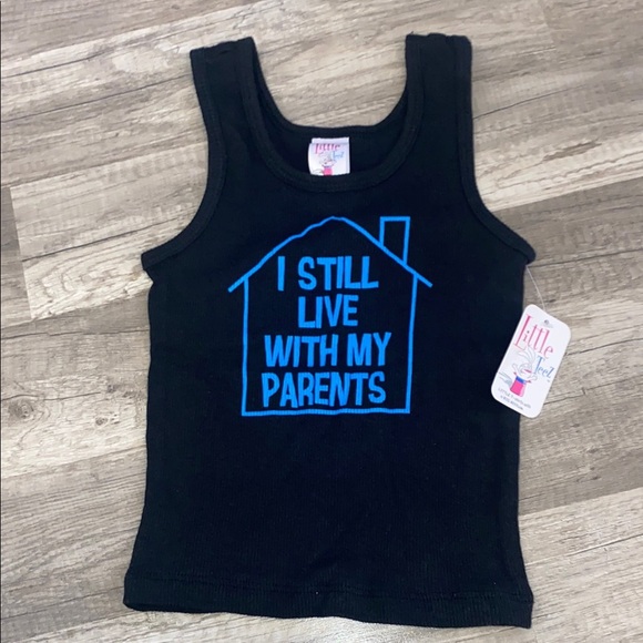 Little Teez Other - 💚 3/$15 Black and Blue Graphic Tank Top with Bold Design